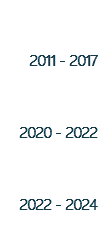 &nbsp;2011 - 2017 2020 - 2022 2022 - 2024